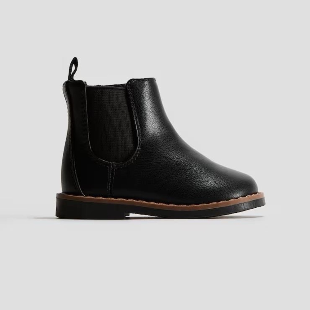 H&M Chelsea Boot Black with Brown Trim Baby/Toddler 5.5